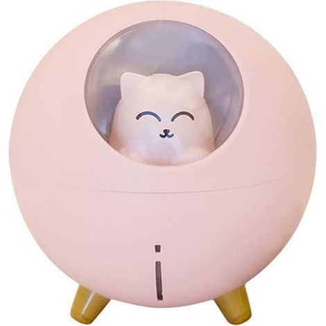Humidificateur, spray d'aromathérapie, humidificateur de bureau, animal mignon, planète, chat, veilleuse LED, diffuseur d'arômes ultrasonique, huile essentielle (C) C - (1/5)