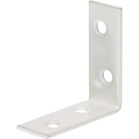 Équerre de chaise plastifiée blanche 40 x 40 x 15 mm Set de 12 (1/5)