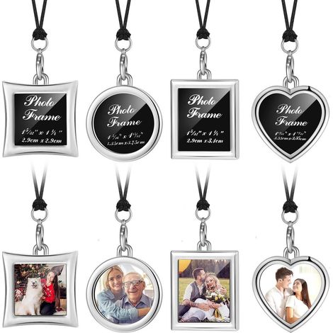 4x Fotorahmen Anhänger für Auto, Schlüssel, Deko, Silber (1/5)