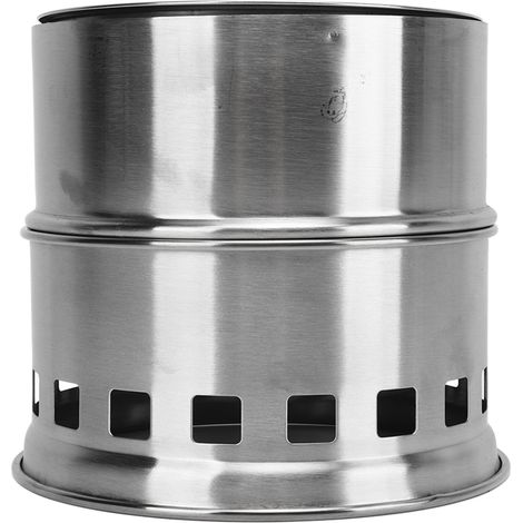 Poêle à bois extérieur, barbecue en acier inoxydable, poêle à charbon de bois, poêle de camping rond (1/5)