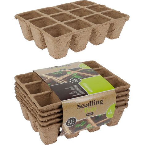 SEMILLEROS 12 HUECOS 16x12x4,5 CM SET 5