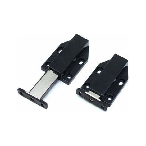 Aimant de fermeture à poussoirPorte magnétique à poussoir 4 pcs,Amortisseur de porte pour système de tiroir de garde-robeOuverture à poussoir d'armoire, noir