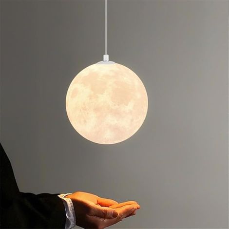 Lustre LED Lune Suspension Nordique Luminaire Moderne pour Restaurant Chambre Salon Cuisine Luminaire Décoratif Lampe De Chevet Boutique Maison Étude Lustre Montage au Plafond Lampe (15cm) (1/5)