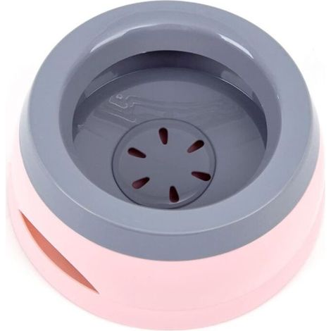 Gamelle Flottante Anti-débordement et Anti-étouffement pour Animal Domestique, Chien, Chat, Chiot (Rose) (1/5)