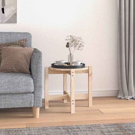 vidaXL Coffee Table 脴 52,5x45 cm Solid Wood Pine (1/5)