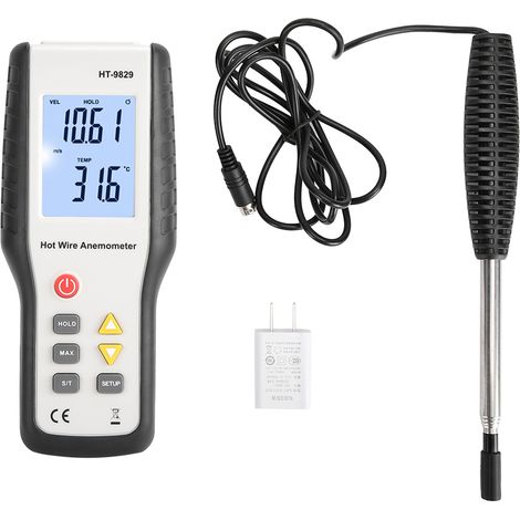 Anémomètre à Fil Chaud HT9829 Mesure Précise de Vent, Température et Débit d'Air - Alimentation 100-240V (1/5)
