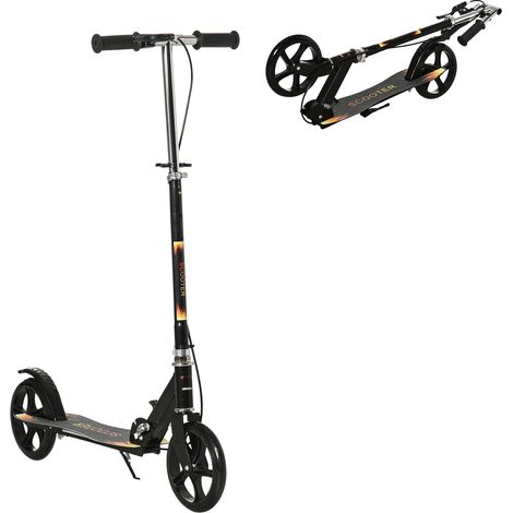 Trottinette pliable pour enfant avec guidon réglable en hauteur et double frein 86 x 35 x 93-103 cm noir