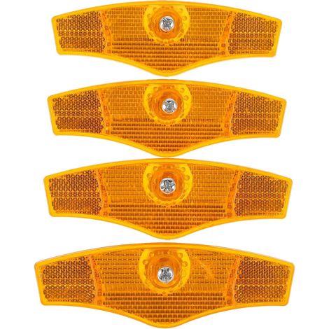 Réflecteur de Rayon de Vélo 4pcs en PC Jaune, Équipement Vélos et Accessoires, pour Roues, Visibilité Renforcée, Cyclisme de Nuit (1/5)