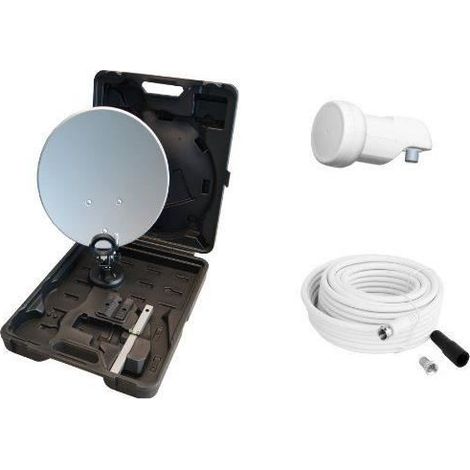 Opticum - Maletn con sistema satélite pour camping antena de 35 cm, LNB simple, support, ventosa, 10m cable con connecteures F y …