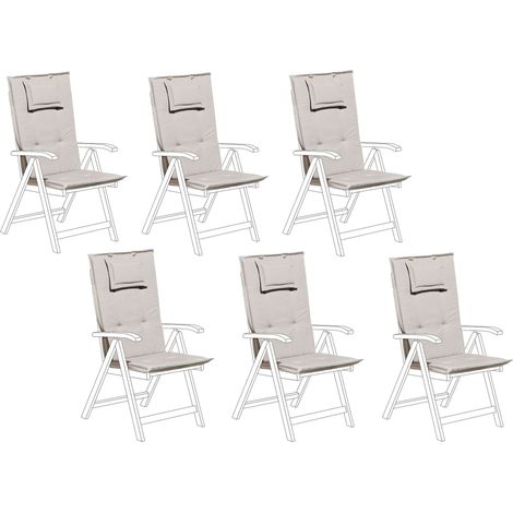 Set of 6 Back/Seat Cushions JAVA/AMANTEA 50 x 70 cm Taupe
