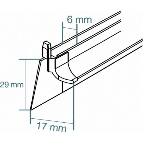 Guarnizione della porta inferiore a doppio labbro per vetro da 6 mm, 1155 mm