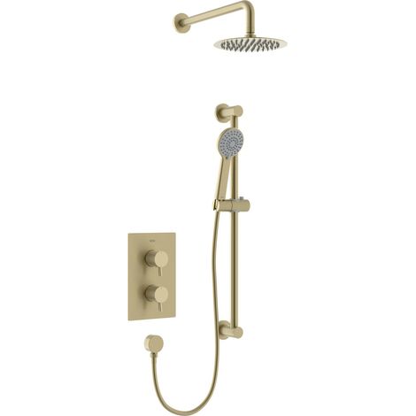 Bristan Apelo Brushed Brass Concealed Dual Control Shower Pack