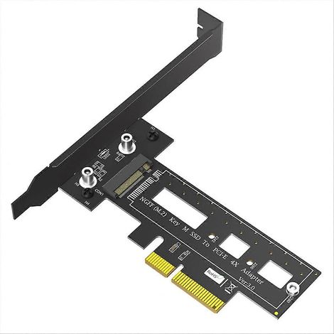 Carte adaptatrice hôte PCI Express 3.0 x4 pour SSD M.2 NGFF PCIe (noire) (1/5)