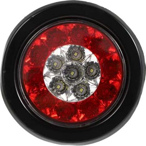 Feux Arrière Rond Led Pour Camion Et Remorque 16 Led Haute Luminosité Étanche Anneau Caoutchouc 5.51In Visibilité Sécurité Conduite Améliorée (1/5)