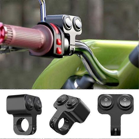 Interrupteur double universel 12V pour guidon de moto, pour clignotant de phare (2 fils) (1/4)