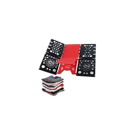 (Noir et rouge) T Shirt Chemise de Planche Pliante, Modèle Spécial, Planche Pliante pour VêTements, Planche à Plier, Plastique, de vêtements Facile et Rapide pour Les Enfants et Les Adultes (1/5)