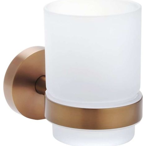 Sapho X-Round - Zahnputzbecher Copper, Milchglas/mattes Kupfer XR903PG (1/3)