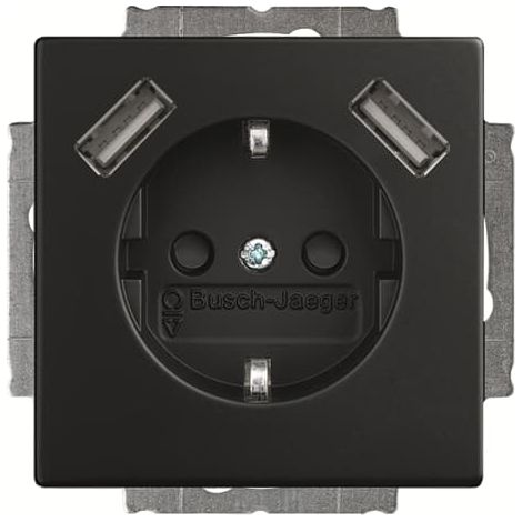 Busch-Jaeger SCHUKO-2x USB Steckdose 20 EUCB2USB-885 (1/5)