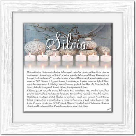 Lupia - Quadro mattonella Ceramica Modern White 29x29 cm con significato del nome Silvia (1/4)