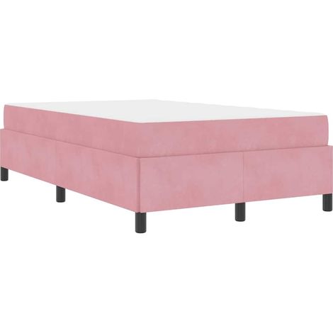 Lit double,Lit adulte,Cadre de lit avec matelas Rose et blanc 120 x 190 cm Velours CFW5033942 (1/5)