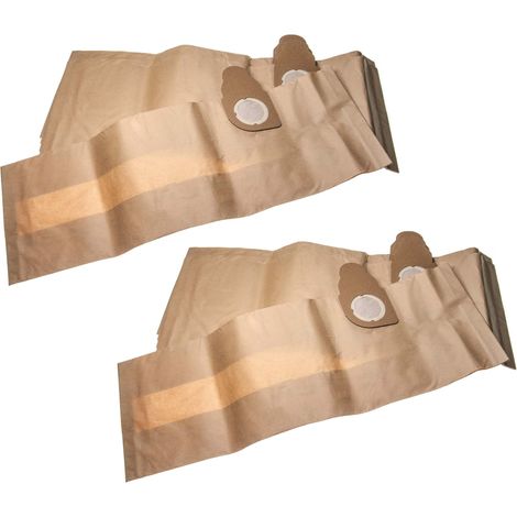 vhbw 10x Staubsaugerbeutel kompatibel mit Nilfisk / Alto / Wap Aero 840 A, 640 Staubsauger - Papier, 70,6cm x 24cm, braun