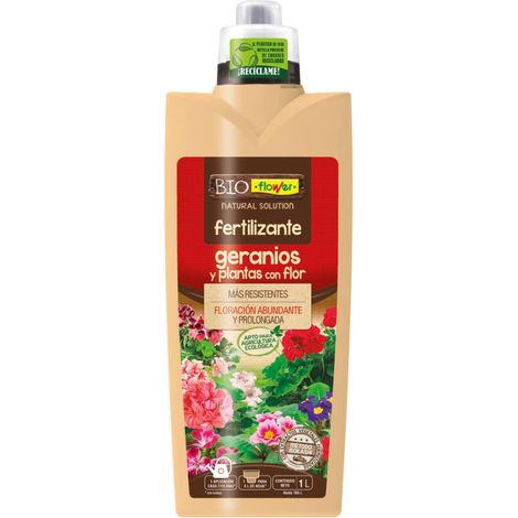 flower fertilizante geranios y planta flor 1 l ecologico  70653 (1/2)
