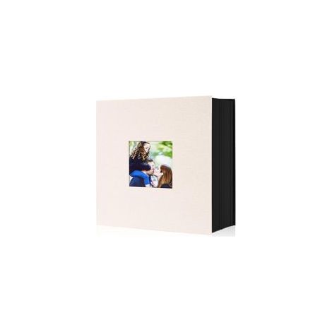 (Beige) Album Photo 600 Pochette, Grand Format Lin Tissu Album pour Horizontal Vertical Photos (1/5)