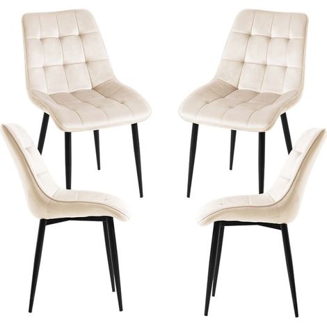 Packs Sillas Comedor - Pack 4 Sillas Cade Terciopelo - Beige (1/5)