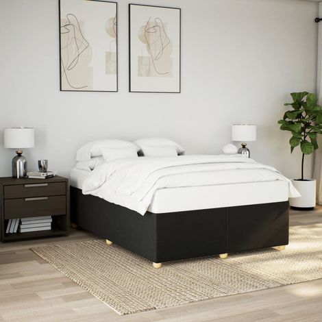 Cadre de lit sans matelas-Structure de lit noir 140x200 cm tissu 886354 (1/5)