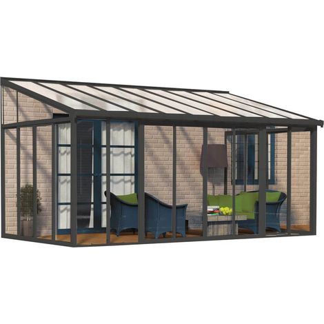 Palram - Canopia Aluminium Wintergarten Sanremo Anthrazit 277x556x310 cm