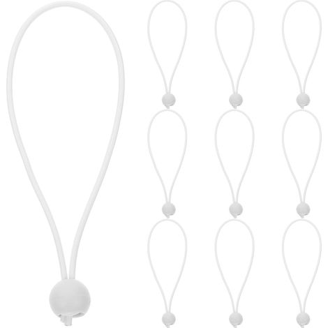 Lot de 10 Cordes Élastiques à Boule pour Fixation de Parasol Extérieur, Résistantes en Caoutchouc Latex, Faciles à Étirer et Réutilisables pour Plage et Patio (1/5)