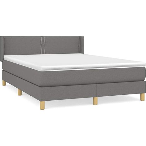 Maison Exclusive - Giroletto a Molle con Materasso Grigio Scuro 140x190 cm Tessuto (1/5)