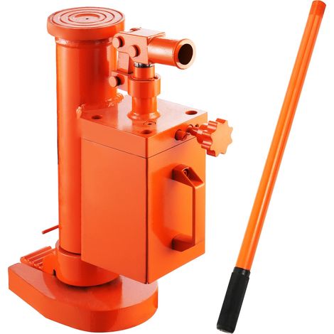 Cric hydraulique à pied, 5T capacité levage, 10T en tête, hauteur 1,0-9,1 cm, levage 14,6-22,4 cm, rotation 360°, usage industriel. (1/5)