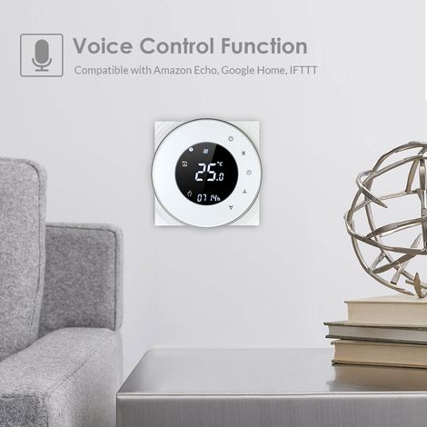 Eosnow Contrôleur de chauffage d'eau programmable 5A, régulateur de température, Thermostat, écran tactile LCD avec rétroéclairage, fonction de commande vocale (1/5)