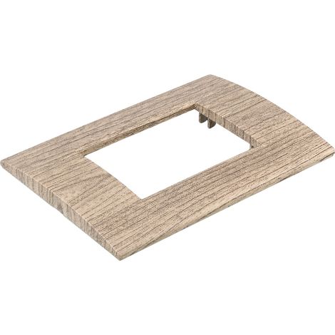 Placca Plastica Quadrata MBL 3 Moduli/Posti Compatibile Bticino Living, 15 Colori Disponibili (Legno Scuro)