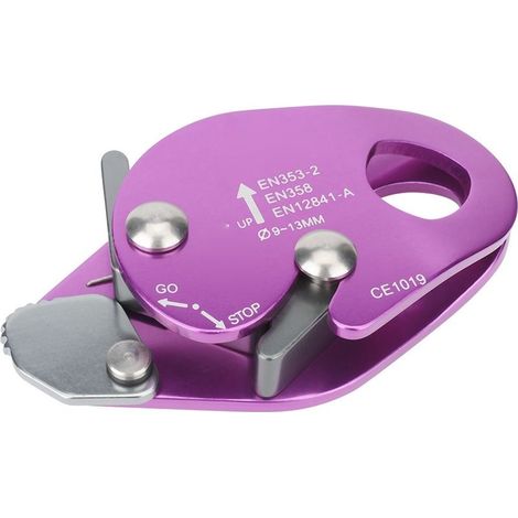 Descendeur d'arrêt de freinage automatique pour pince de corde de 9 à 13mm, anneau de Rappel de sauvetage, équipement d'escalade violet (1/5)