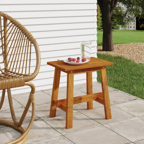 Tabouret rectangulaire en bois d'acacia massif 45 x 29 x 45 cm