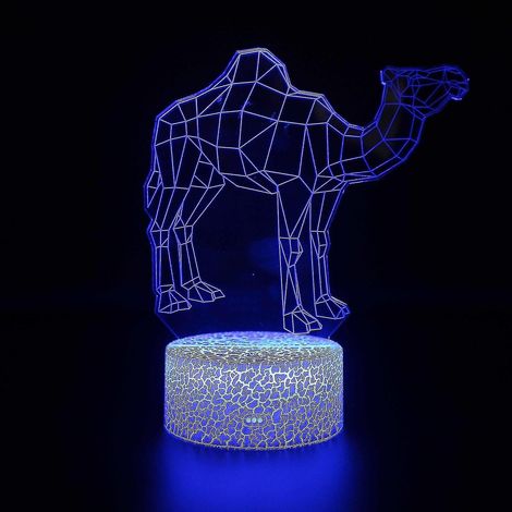 Lampe à illusion 3D, 7 couleurs à changement optique, lumière tactile, USB et télécommande, style Art Déco, pour une ambiance romantique (1/5)