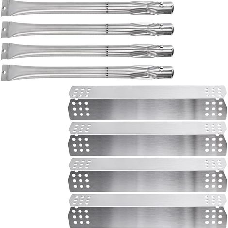 Pièces pour Barbecue au gaz (Pack 4 Brûleurs + 4 Plaque de Chaleur en Acier Inoxydable) de Rechange pour 720-0697, Barbecook (1/5)