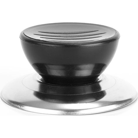 Bouton de casserole, noir, 1 pièce Bouton de couvercle de casserole Poignée de couvercle de casserole Capuchon en acier inoxydable
