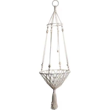 Bardusch-Hamac fenêtre chat – tissé main – anneau décoratif – salon/chambre – blanc – taille unique (1/4)