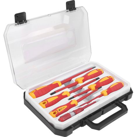 Kit de réparation électrique 7 pièces avec tournevis isolés, plat, cruciforme et fente, 1000 V (1/5)