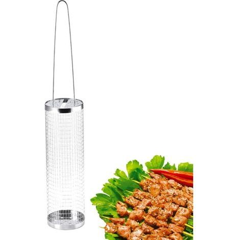 TAISHENGDA-Support de cuisine d'extérieur, avec tube à grille rotatif à 360°, tube à grille rotatif pour barbecue plateau pour tubes en acier, panier amovible pour légumes de (1/5)