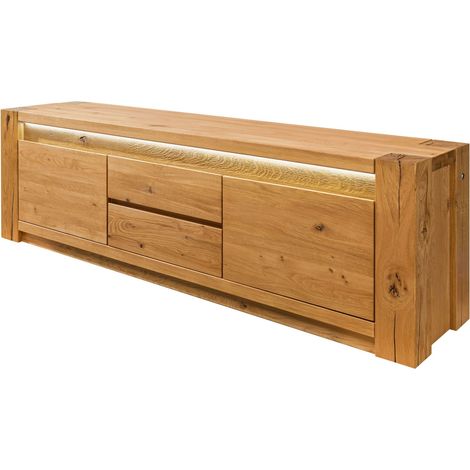 Mobile Tv in legno di quercia selvatica 173x40x53 oliato marrone KENT 310