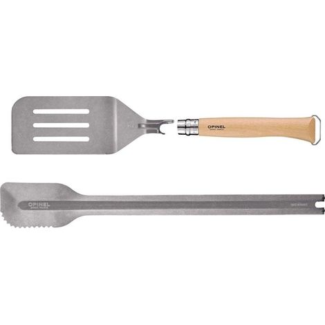 Opinel Set de Barbacoa inox con pinza XL y espátula de madera