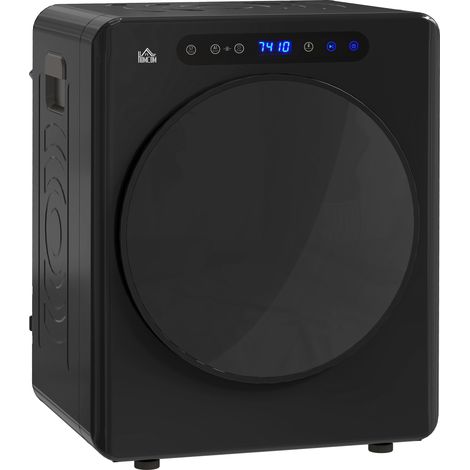 Sèche linge à évacuation, sèche-linge électrique 1000 W 3 Kg, 6 modes de séchage, minuterie, acier inoxydable, noir