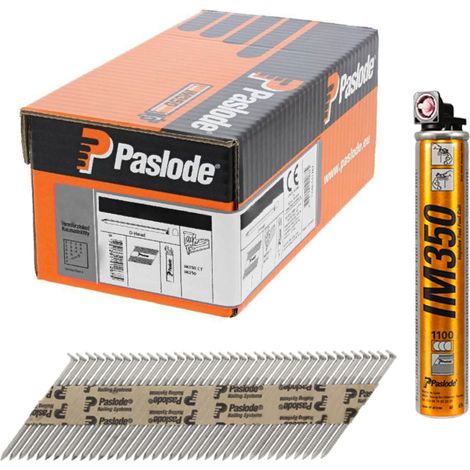 Paslode 3.1 x 75mm 350 Ring Nails Stainless Steel Finish Box of 1100 + 1 Fuel Cell PAS141266 (1/2)