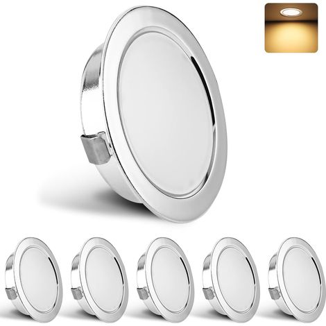 Set de 3 Spot LED Encastrable 230V 3W 4000K Blanc Neutre, 15mm Extra Plat Spots de Plafond 300LM Découpe du Plafond 55-58mm, IP44 Spot Salle de Bain, Blanc (1/5)