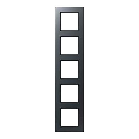 Jung Cadre 5x, A 550, thermoplastique laqué, anthracite mat, montage vertical et horizontal A 5585 BF ANM
