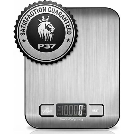 Balance de cuisine numérique – Balance alimentaire haute précision 10kg pour la cuisson et la préparation des repas, design en acier inoxydable avec écran LCD rétroéclairé, mesure grammes et onces (1/5)